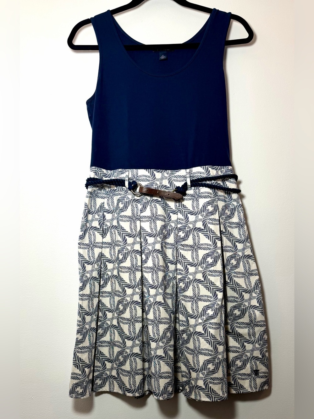 Tommy Hilfiger Navy & White Nautical Dress with Rope Belt